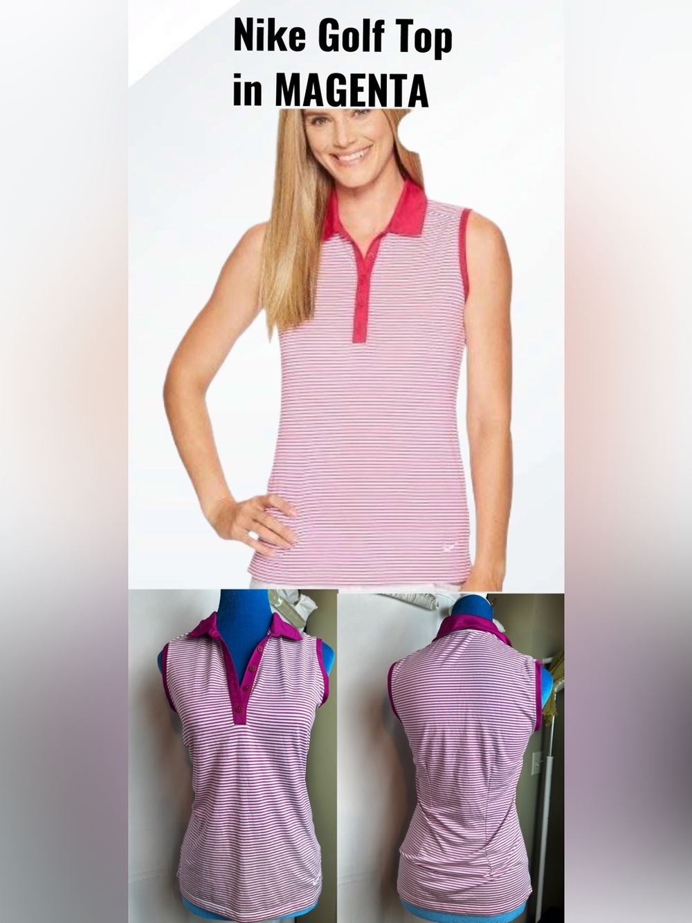 Nike Sleeveless Magenta Striped Tank